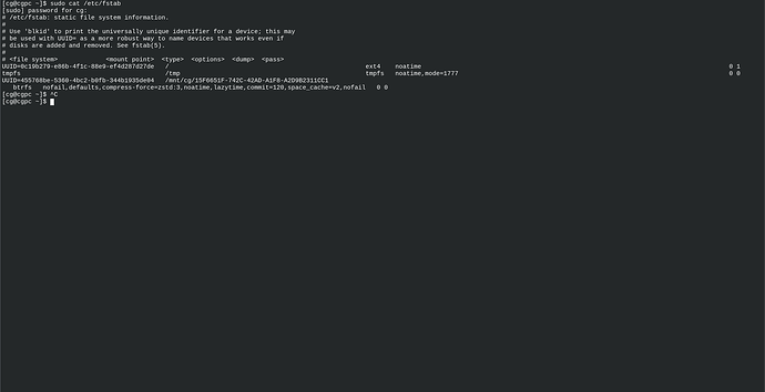 FSTAB cat