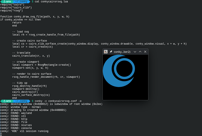 Conky rendering an svg using cairo, cairo_xlib and rsvg
