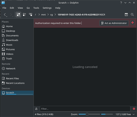 Requesting admin password